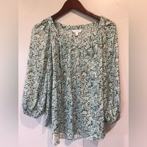Lauren Conrad Flowy Floral Print Women's Blouse Size Medium